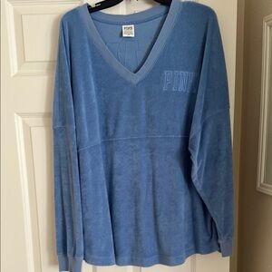 Victoria’s Secret Pink Blue V-Neck Pullover size XL